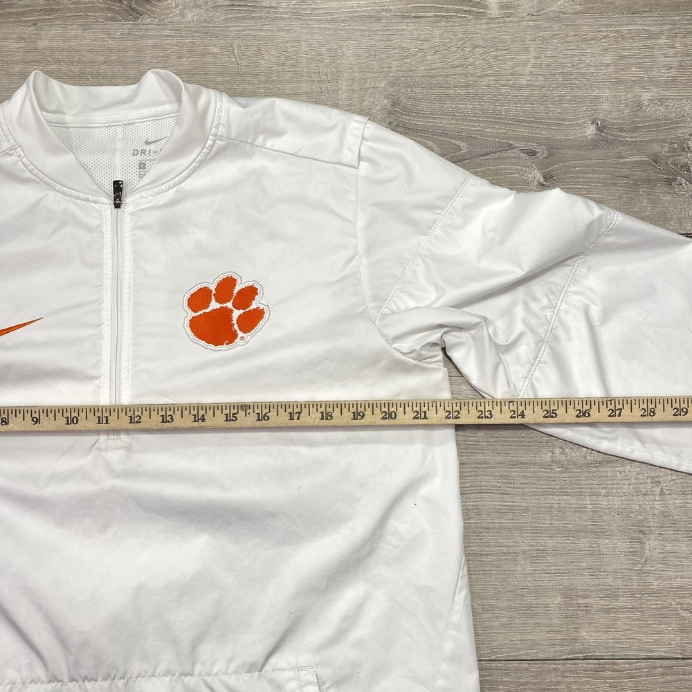 Clemson Tigers Jacket Mens Medium White NCAA Football Nike Dri Fit 1/4 Zip - Picture 3 of 12